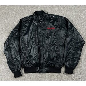 VTG‎ Firestone Jacket Mens Medium Black Full Zip Bomber Lightweight Racing 80s
